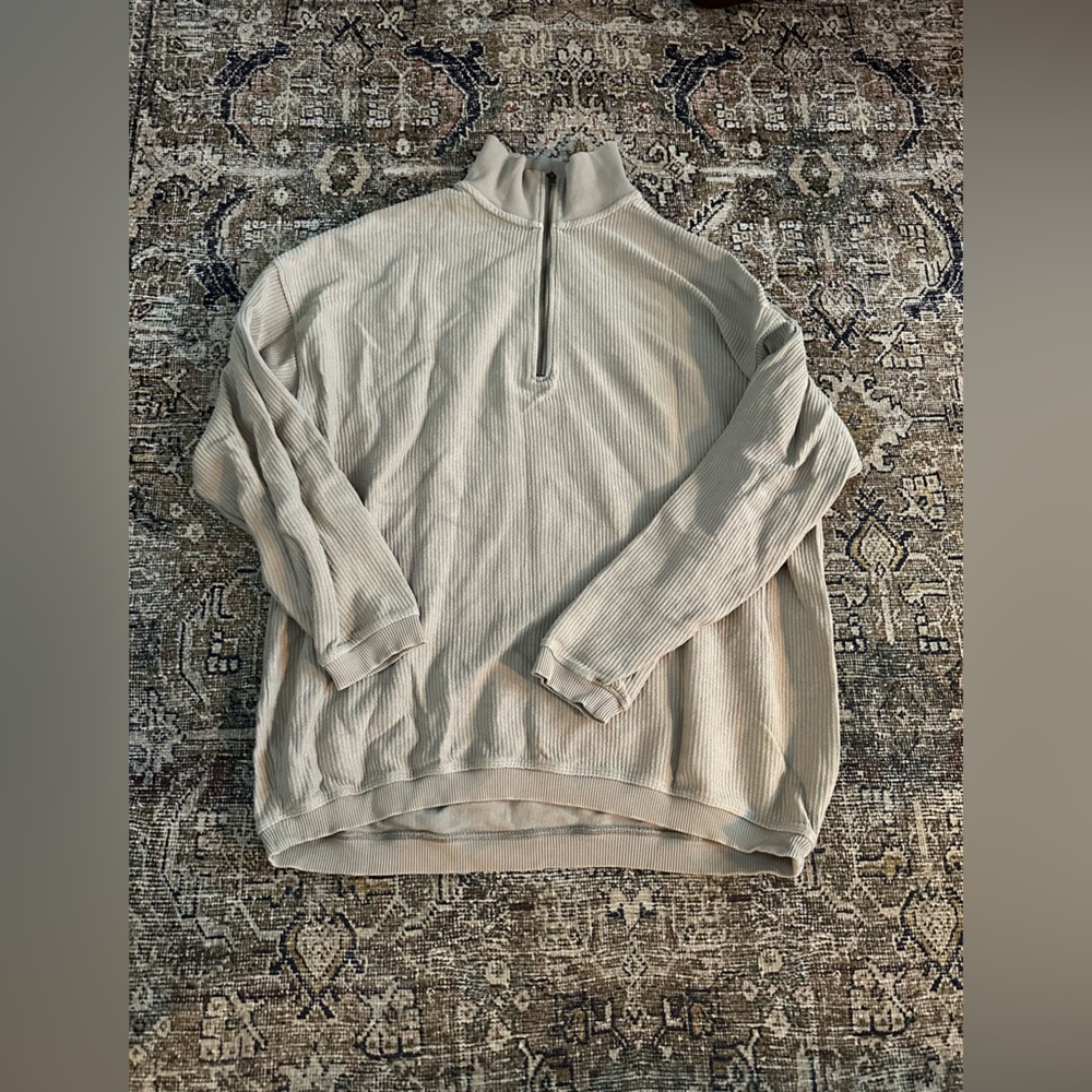 Aerie Cream Half-Zip Sweatshirt